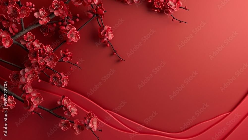 Chinese New Year theme background with copy space blank area for text. red background Chinese New Year theme background with copy space blank area for text. red background