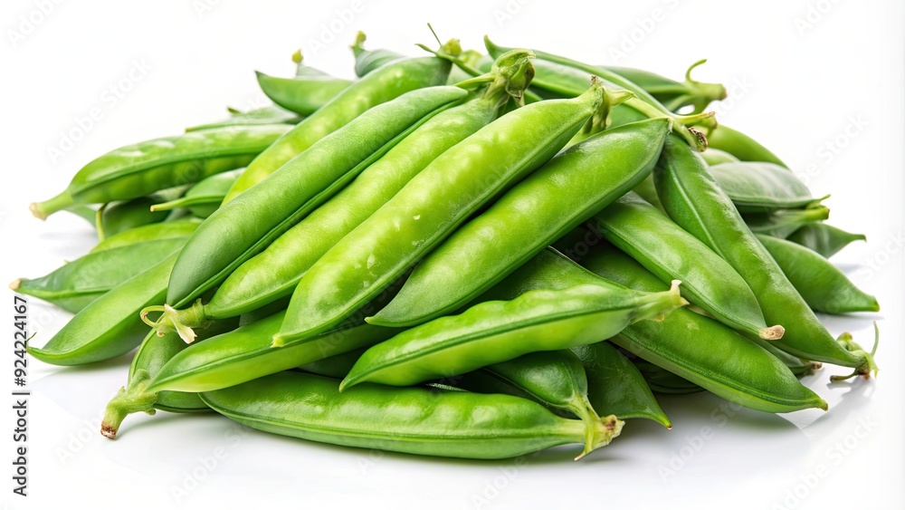 Fresh and crisp sugar snap peas on a white background, healthy, vegetables, green, organic, garden, farm, snack, food, nutrition Fresh and crisp sugar snap peas on a white background, healthy, vegetables, green, organic, garden, farm, snack, food, nutrition