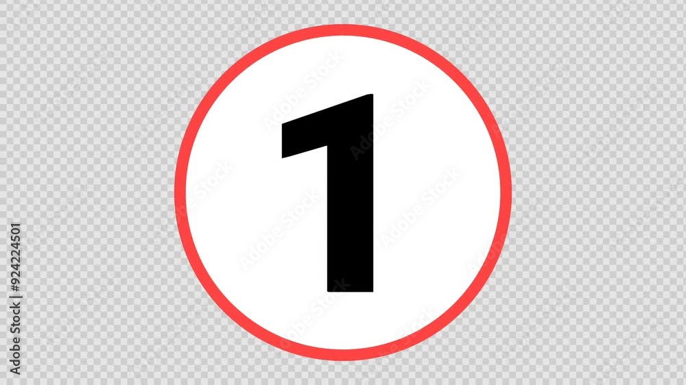 5 Second Timer countdown Animation with transparent background