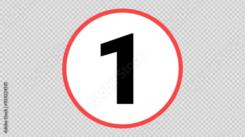 5 Second Timer countdown Animation with transparent background