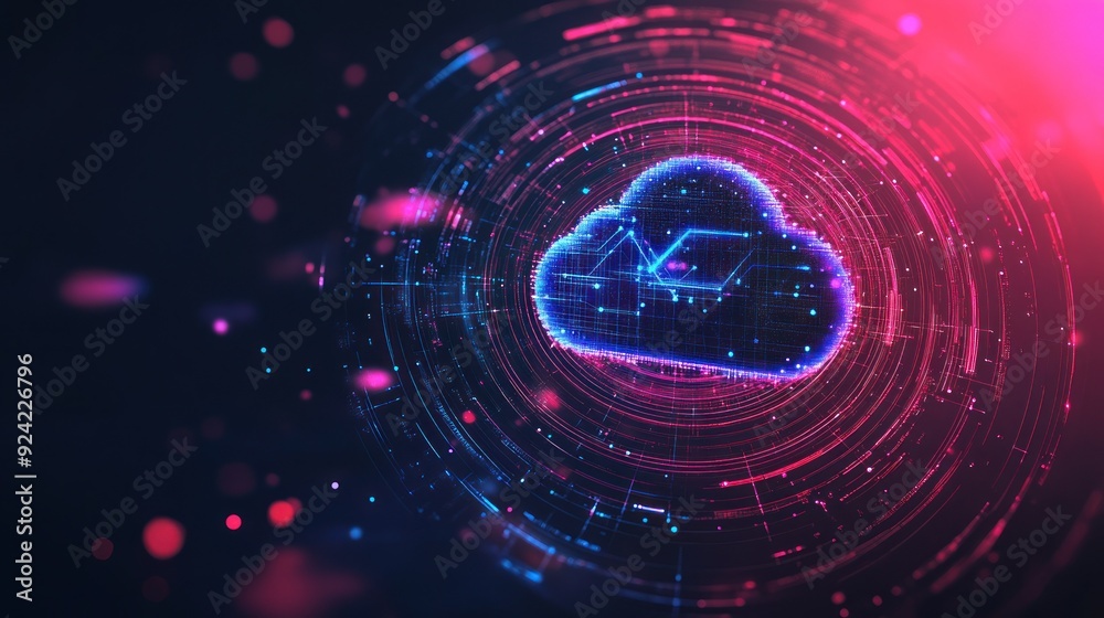 Digital Cloud Network - Abstract Representation Digital Cloud Network - Abstract Representation