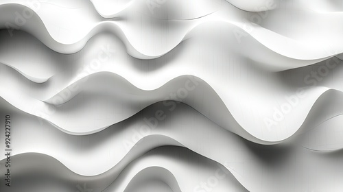 Abstract White Wavy Architectural Wall Texture