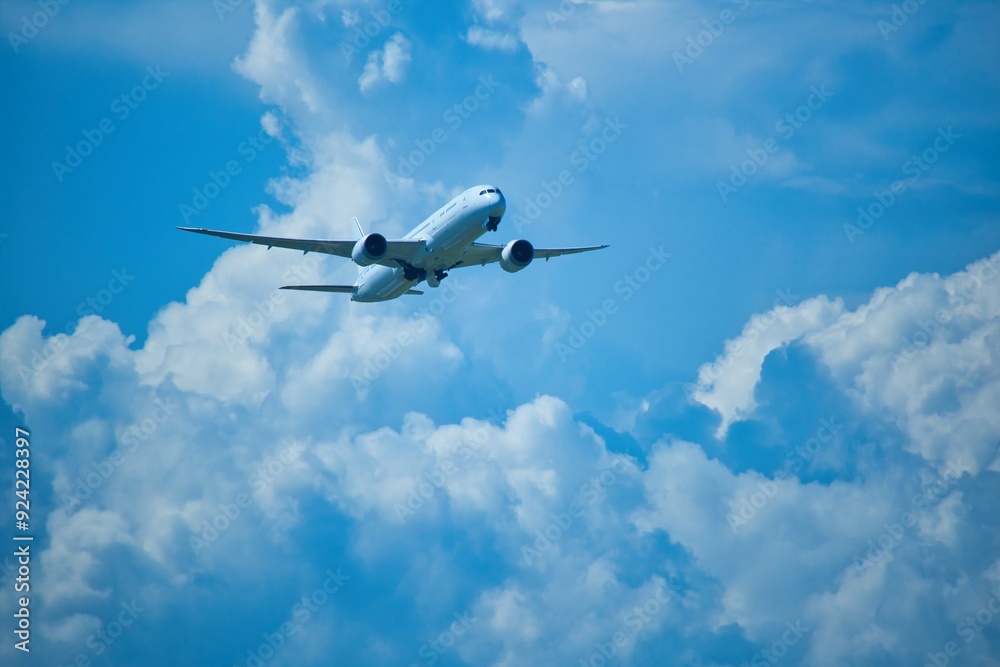 Naklejka premium 城南島海浜公園から見る飛行機