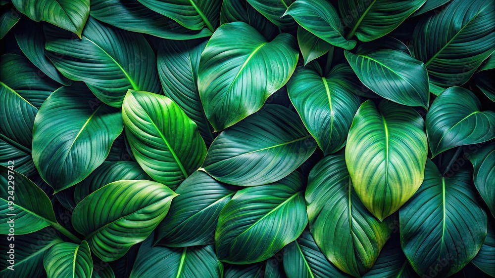 Lush dark green leaves pattern on a vibrant botanical foliage background, lush, dark green, leaves, pattern, vibrant Lush dark green leaves pattern on a vibrant botanical foliage background, lush, dark green, leaves, pattern, vibrant