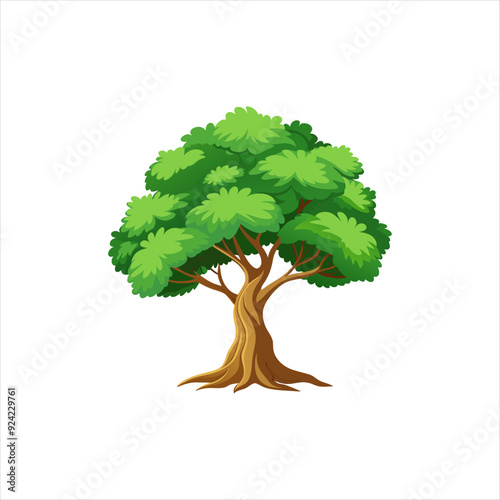 high resolution vector, silhouette, colorful tree image,