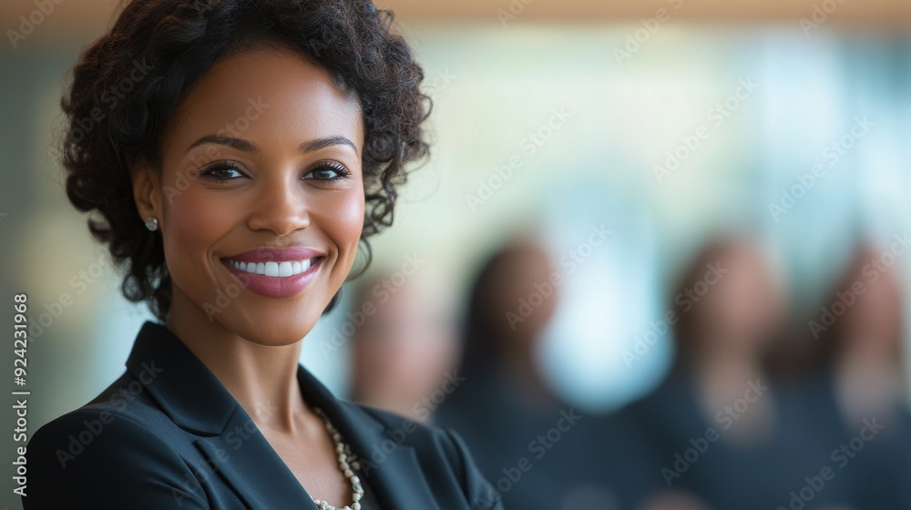 Confident businesswoman smiling. Confident businesswoman smiling.