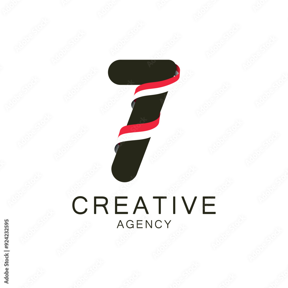 Obraz premium Modern Logo Design for Creative Agencies with Number seven