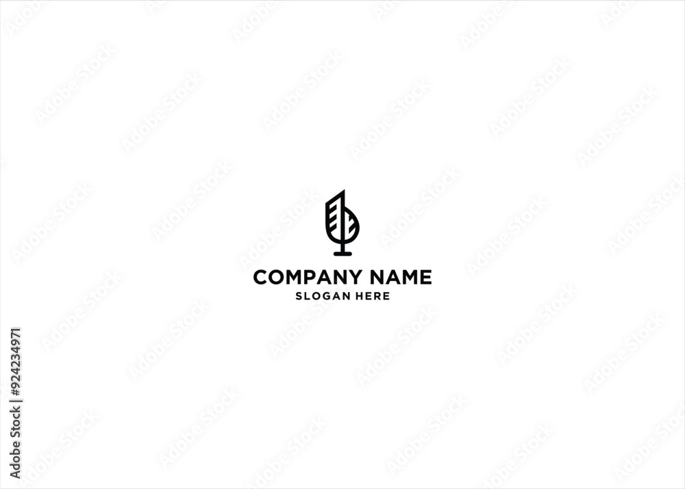 Obraz premium Leaf Apartment Logo Design Template