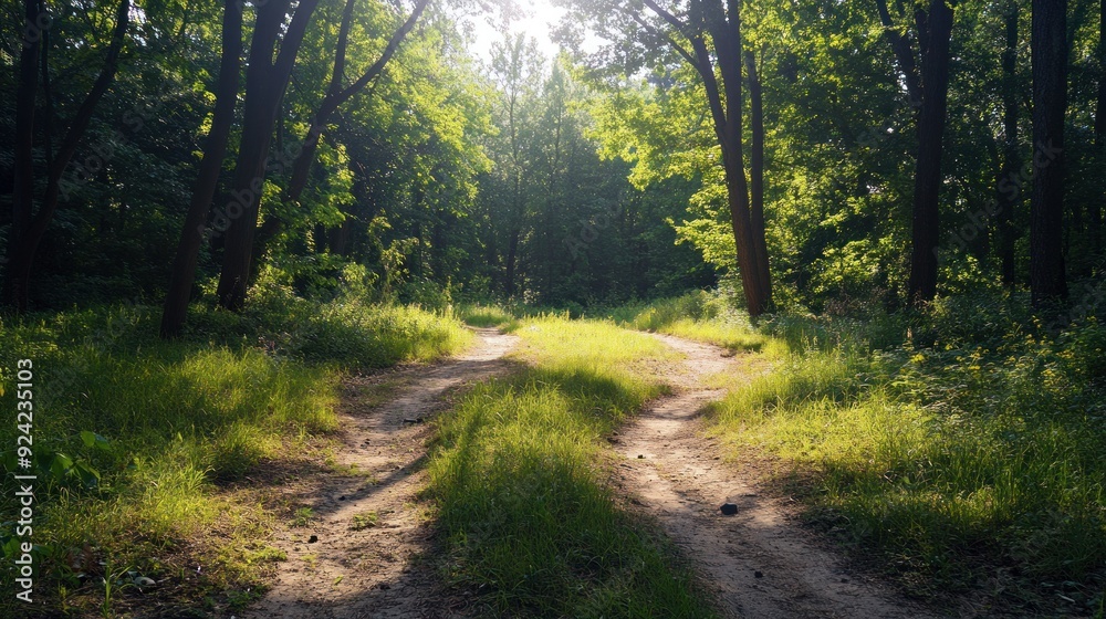 Obraz premium Sunlit Forest Path