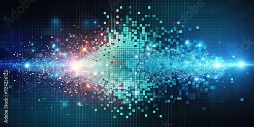 Wallpaper Mural Dynamic pixel disintegration representing quantum physics, quantum, physics, vibrant, pixel, dynamic, state, energy Torontodigital.ca