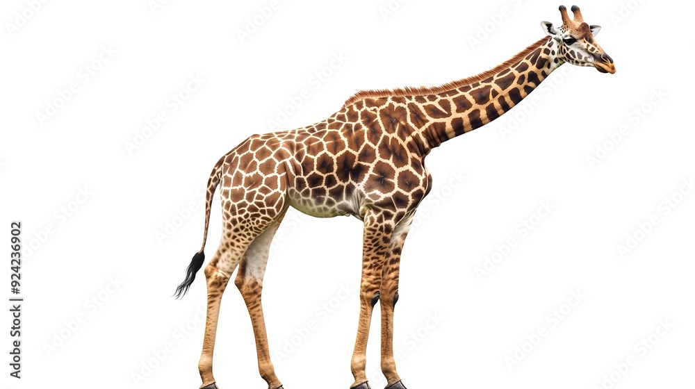 Obraz premium full giraffe on isolated transparent background