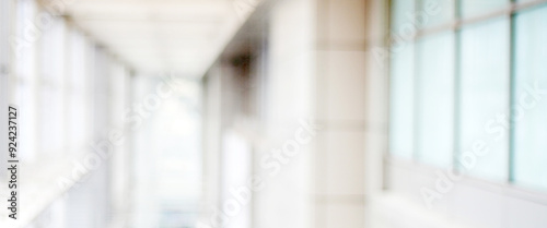 Blurred background : blur office with bokeh light background, banner, business concept