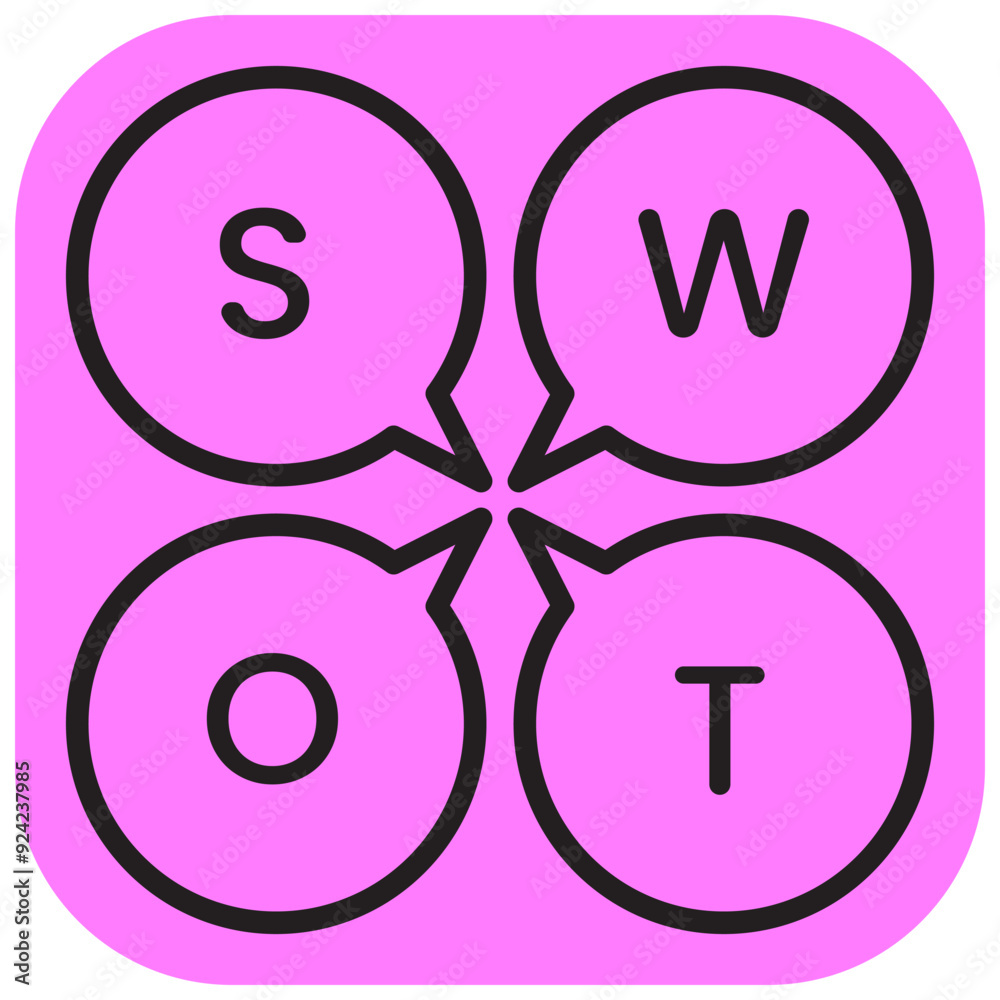 Bussines Development, SWOT Analysis Icon Bussines Development, SWOT Analysis Icon