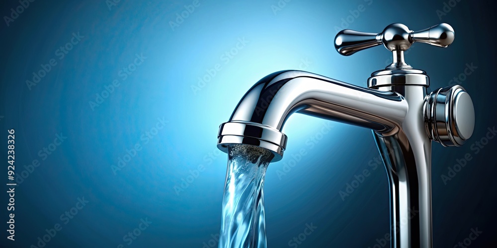 Water flowing from a shiny chrome faucet, faucet, water, flow, running, stream, liquid, pouring, metal, shiny, clean Water flowing from a shiny chrome faucet, faucet, water, flow, running, stream, liquid, pouring, metal, shiny, clean
