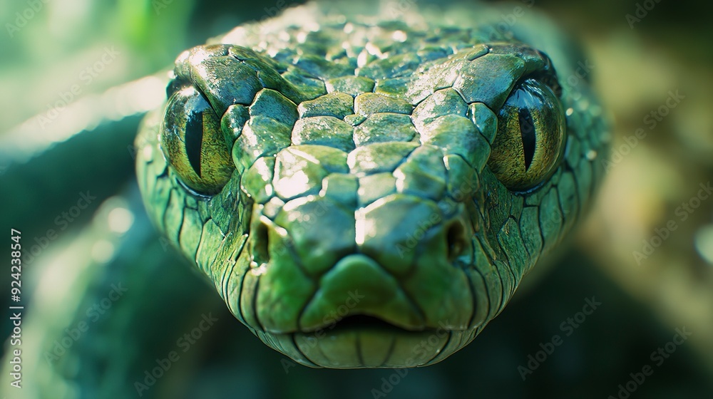 Fototapeta premium close up of a green snake