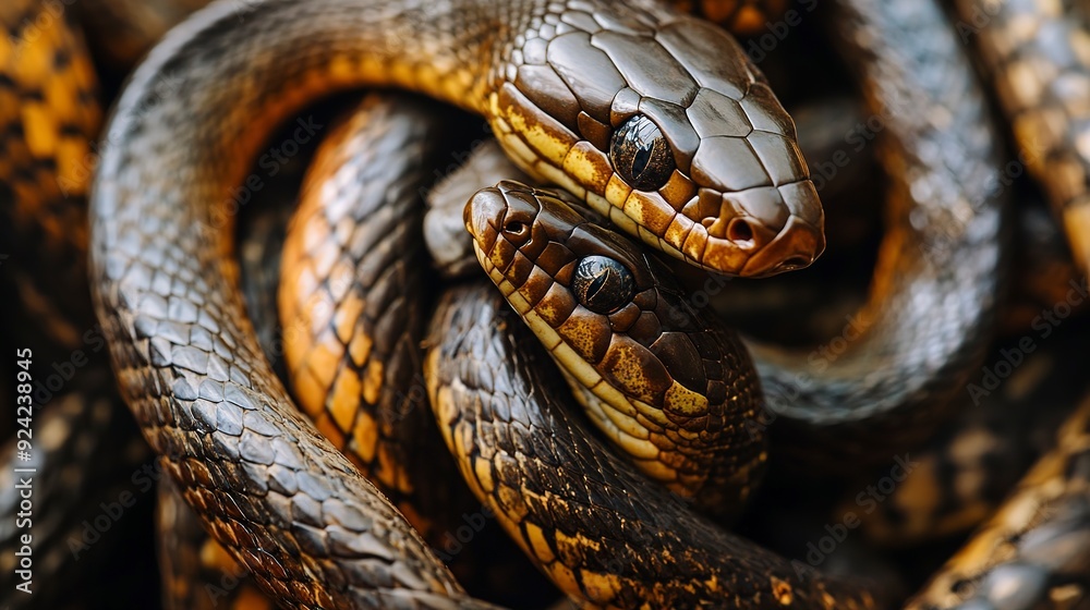 Close up of snakes tangled together Close up of snakes tangled together