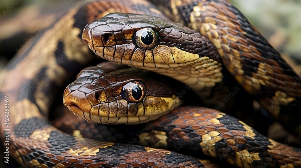 Close up of snakes tangled together Close up of snakes tangled together