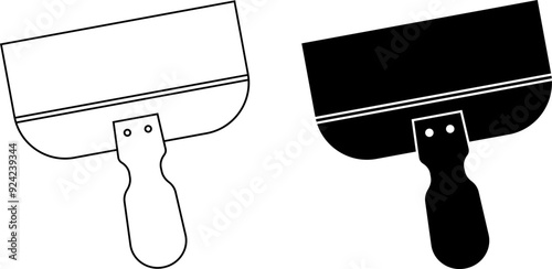 Taping knife or joint knife icon set