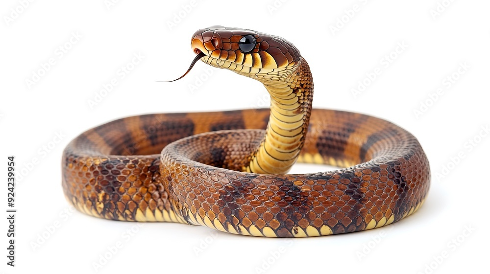 Naklejka premium a cobra snake isolated on white background