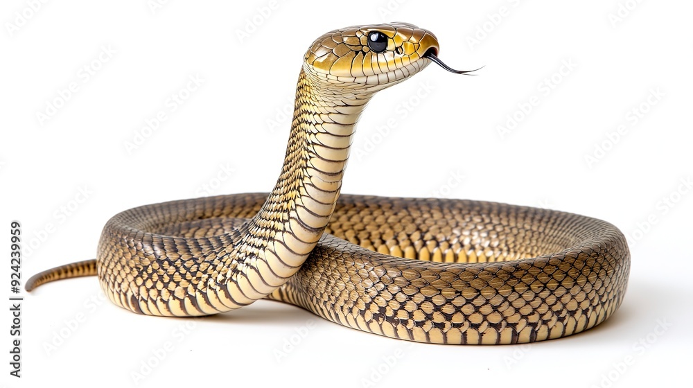 Naklejka premium a cobra snake isolated on white background