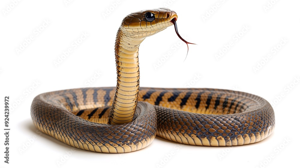 Fototapeta premium a cobra snake isolated on white background