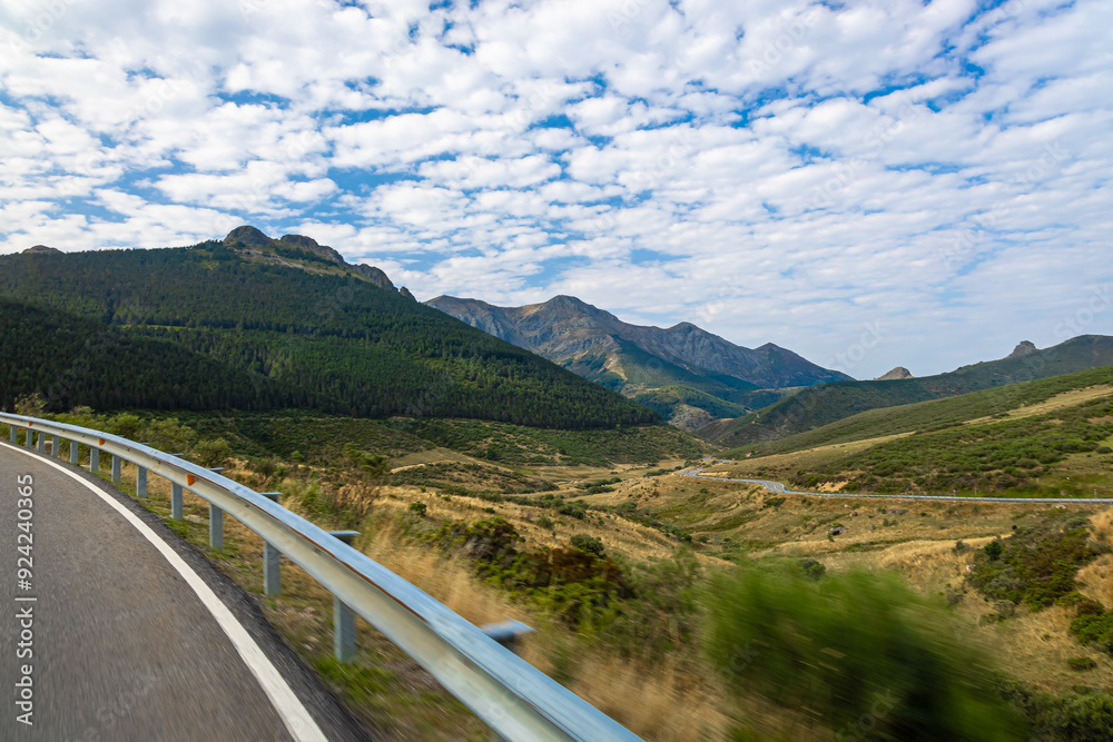 View of The Picos de Europa, a mountain range extending for about 20 km, forming part of the Cantabrian Mountains in northern Spain View of The Picos de Europa, a mountain range extending for about 20 km, forming part of the Cantabrian Mountains in northern Spain