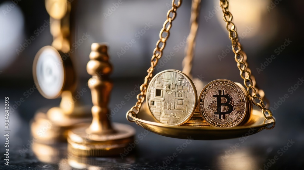 Bitcoin and Traditional Currency on a Scale Bitcoin and Traditional Currency on a Scale