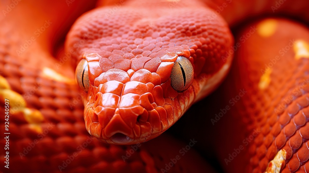 close up of a red snake close up of a red snake