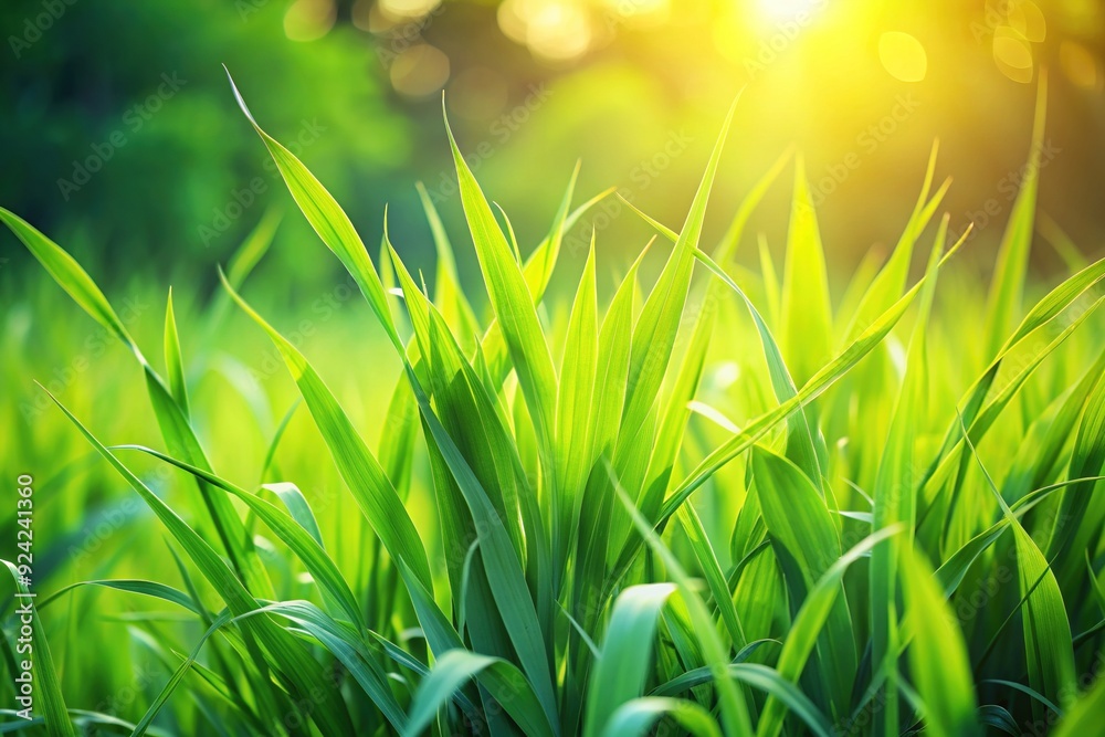 Vibrant fresh green grass blades sway gently in the breeze, soft focus edges blur into a soothing natural background perfect for wallpapers and designs. Vibrant fresh green grass blades sway gently in the breeze, soft focus edges blur into a soothing natural background perfect for wallpapers and designs.