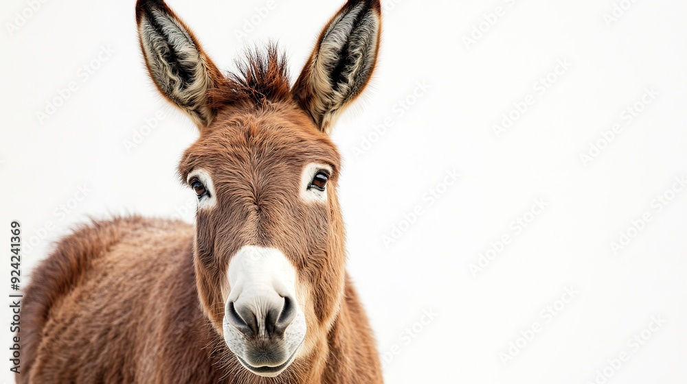 portrait of a donkey on white background portrait of a donkey on white background