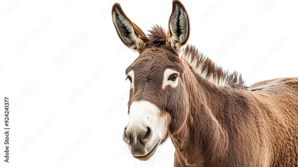 portrait of a donkey on white background portrait of a donkey on white background