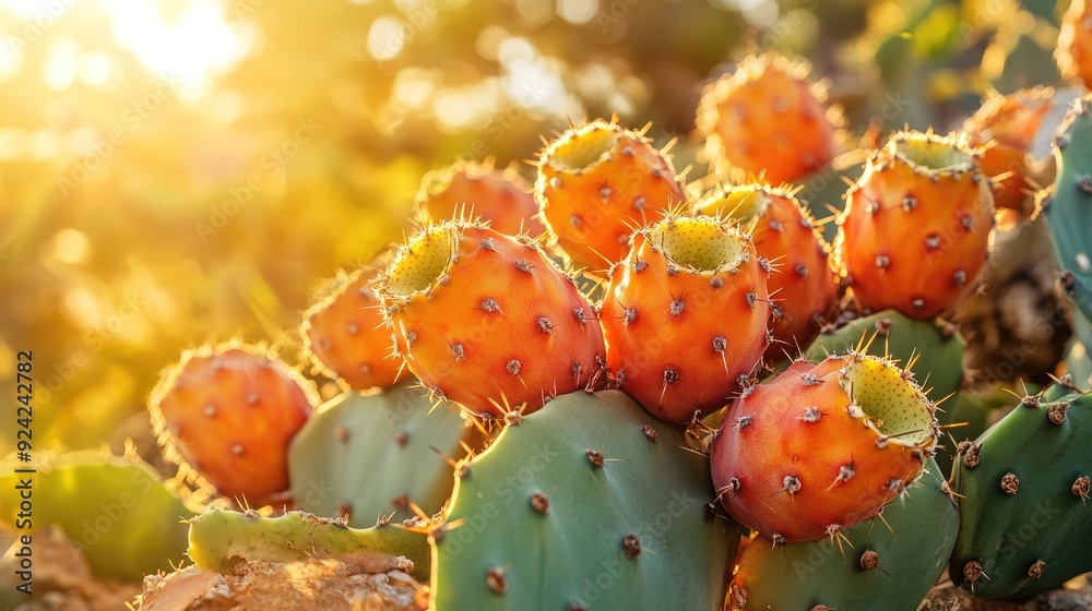 Orange fruits of Opuntia ficus-indica (prickly pear) on Gozo island, Malta, captured in close-up, highlighting their vibrant color and spiny texture under the Mediterranean sun. Orange fruits of Opuntia ficus-indica (prickly pear) on Gozo island, Malta, captured in close-up, highlighting their vibrant color and spiny texture under the Mediterranean sun.