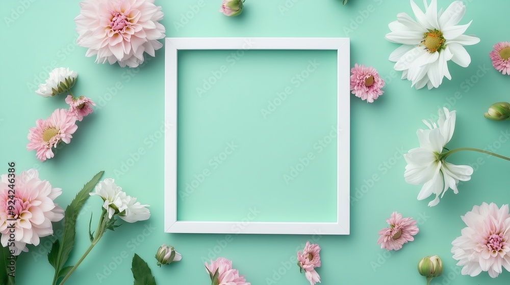 A Beautiful Arrangement of Flowers with a White Frame A Beautiful Arrangement of Flowers with a White Frame