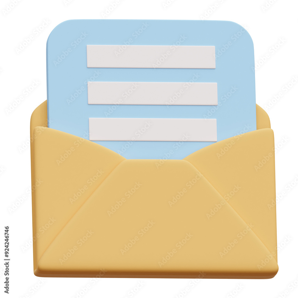 Mail 3D Icon Illustration Mail 3D Icon Illustration