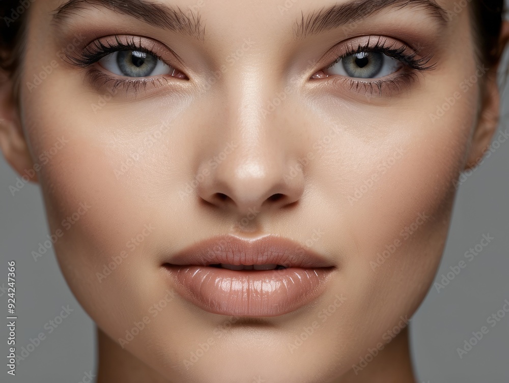 Close-up of a Woman's Face with Soft Makeup Close-up of a Woman's Face with Soft Makeup