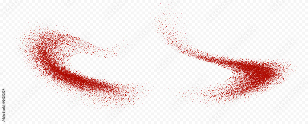 Chili powder splash, dried pepper explosion, flying spicy paprika burst, dynamic seasoning splatter. Vector illustration.