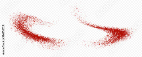 Obraz na płótnie Chili powder splash, dried pepper explosion, flying spicy paprika burst, dynamic seasoning splatter. Vector illustration. w salonie