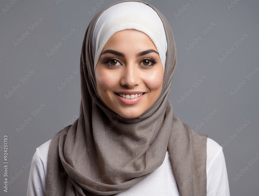 Portrait of a Smiling Woman Wearing a Hijab Portrait of a Smiling Woman Wearing a Hijab