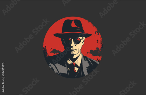 Man mafia logo vector icon illustration style