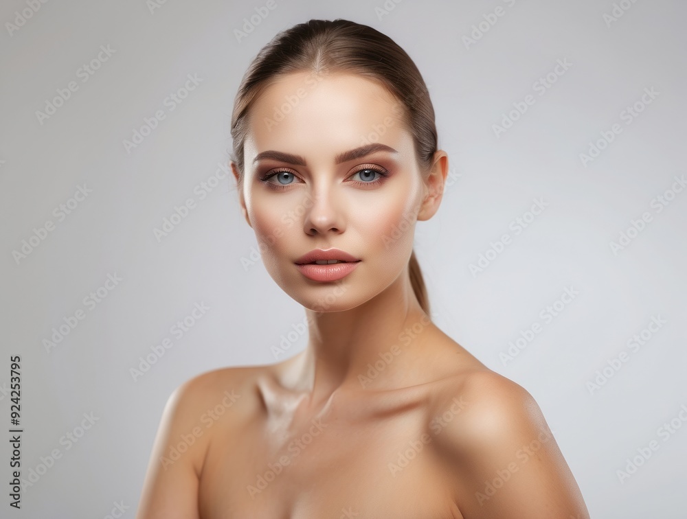 Portrait of a Woman with Smooth Skin and Makeup Portrait of a Woman with Smooth Skin and Makeup