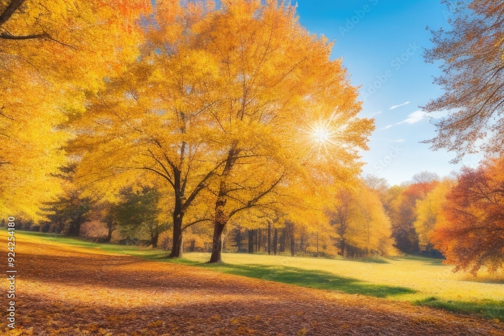 Autumn trees in the park Autumn trees in the park
