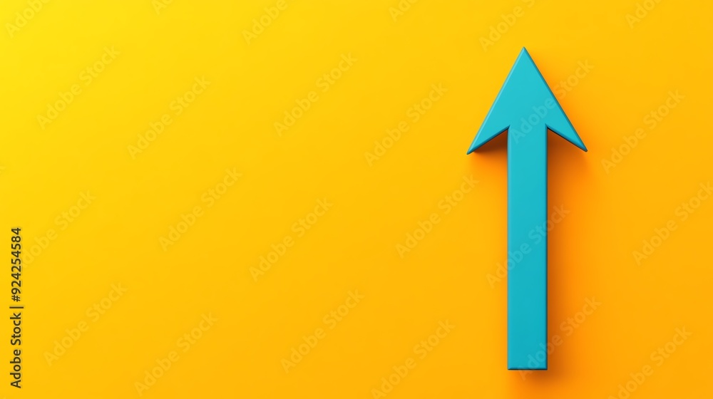 A vibrant yellow background with a bold turquoise arrow pointing upwards, symbolizing growth and progress in design. A vibrant yellow background with a bold turquoise arrow pointing upwards, symbolizing growth and progress in design.