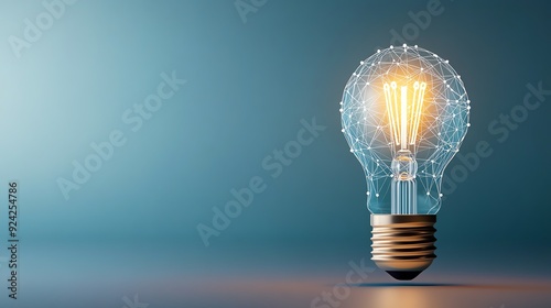 Bright light bulb with circuit patterns symbolizing innovation and creativity in a modern setting.