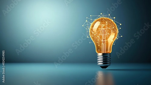 Illuminating light bulb with a futuristic design, symbolizing bright ideas and innovation in technology.