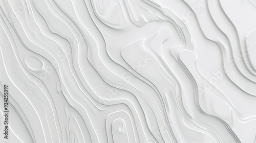 Abstract white 3D flowing lines background.