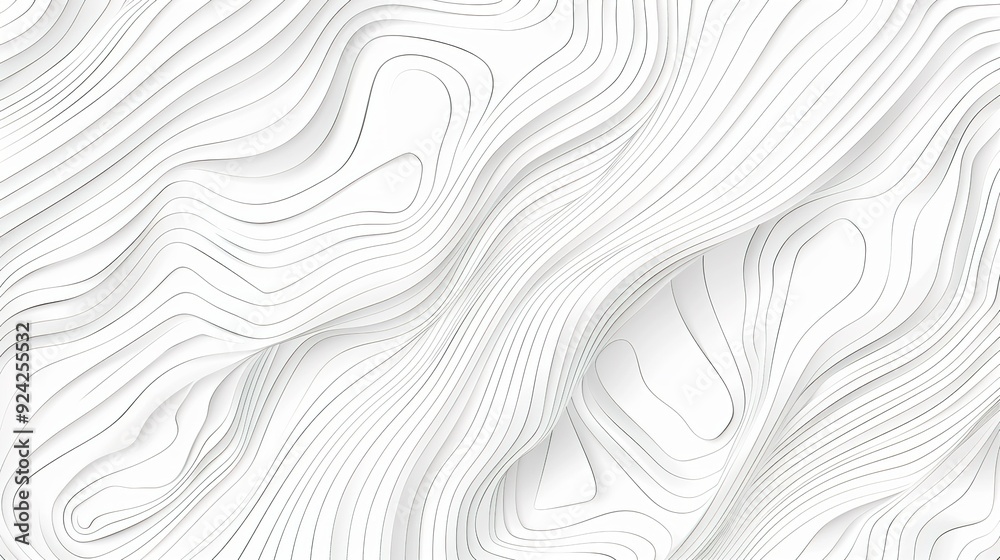 Obraz premium Abstract white and gray flowing lines 3D background.