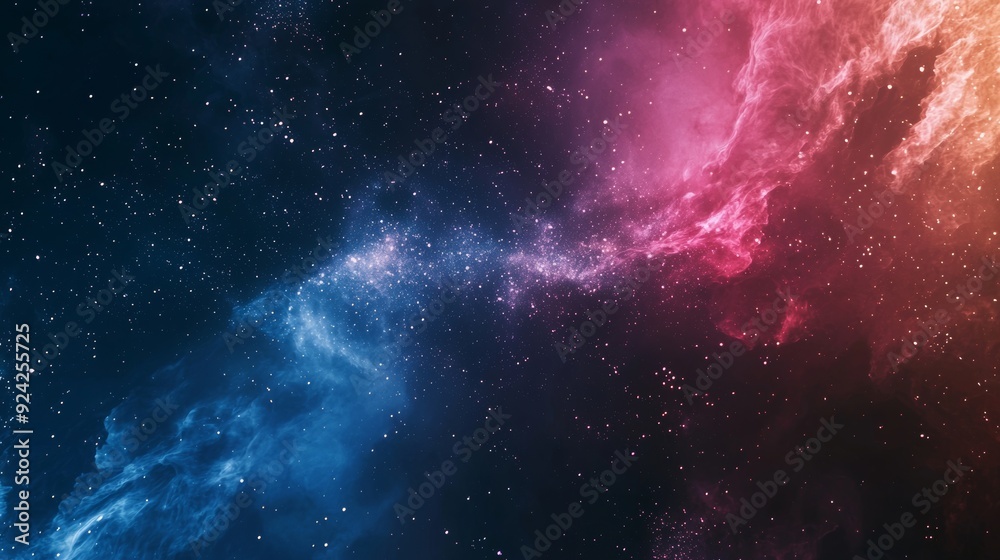 Fototapeta premium Marvel at the beauty of a colorful nebula surrounded by a gas cloud in space, creating a captivating cosmic landscape