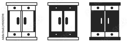 Cupboard icon on white background. Vector logo cupboard illustration.