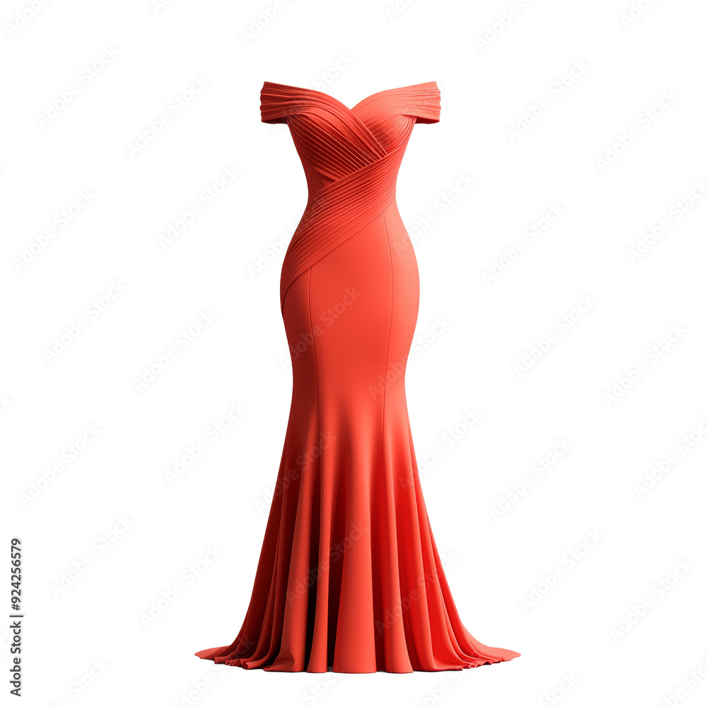 Elegant red dress isolated on transparent background . Perfect for showcasing fashion or design. Elegant red dress isolated on transparent background . Perfect for showcasing fashion or design.
