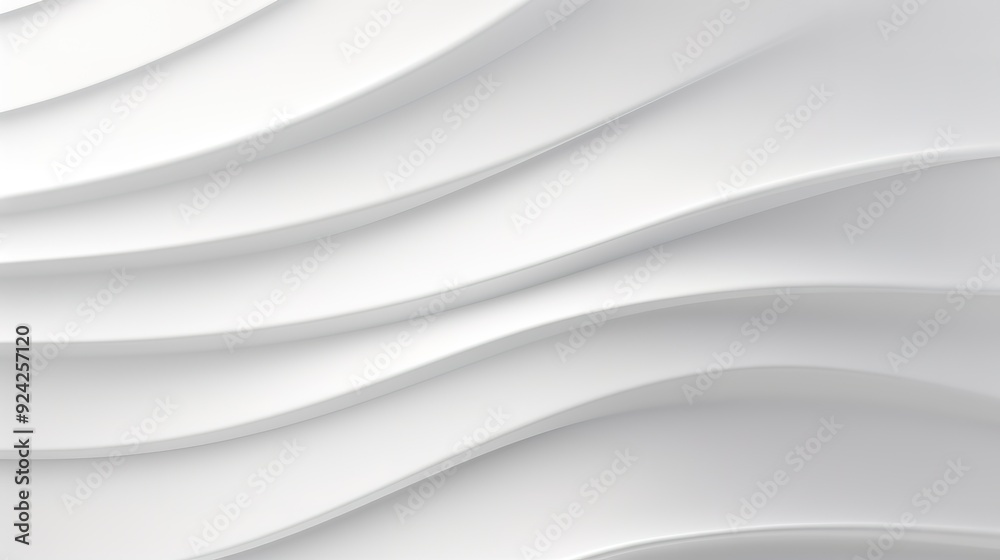 Fototapeta premium Abstract white background with curved lines and soft light.